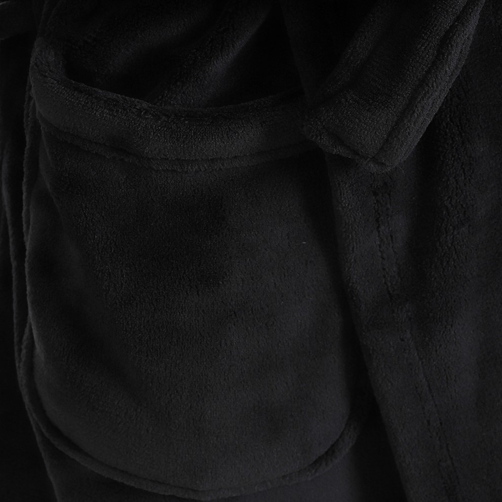 Tonal Crest Dressing Gown - Black