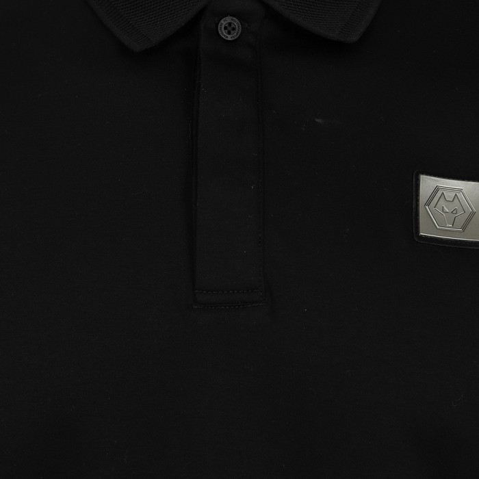 Molineux Long Sleeve Textured Collar Polo - Black