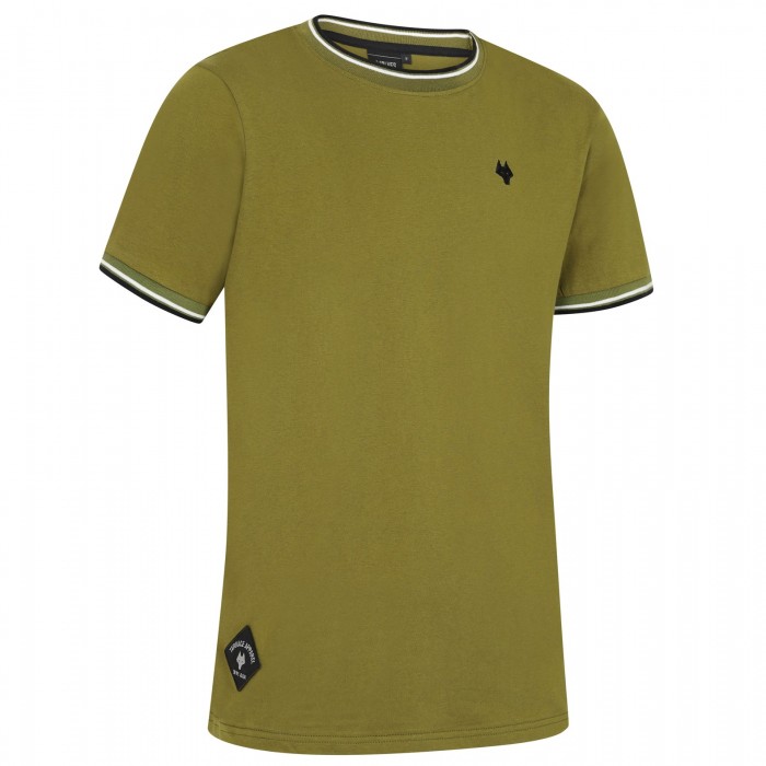 Terrace Tipped Cuff T-Shirt - Khaki
