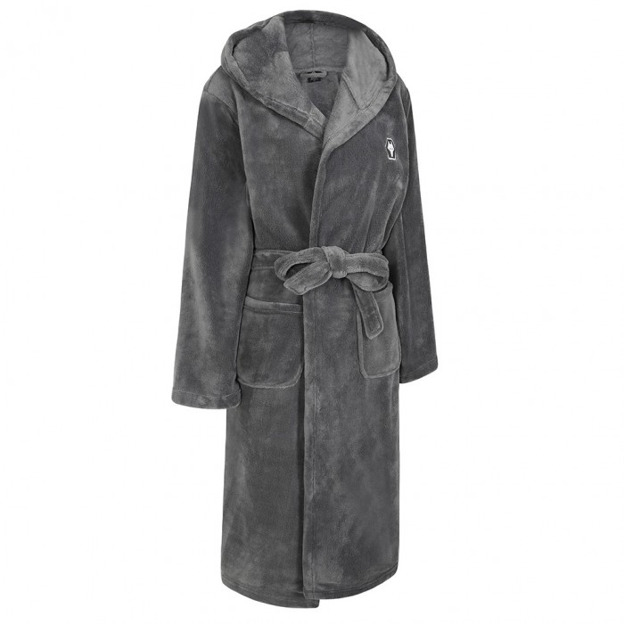 Tonal Crest Dressing Gown - Light Grey - Womens