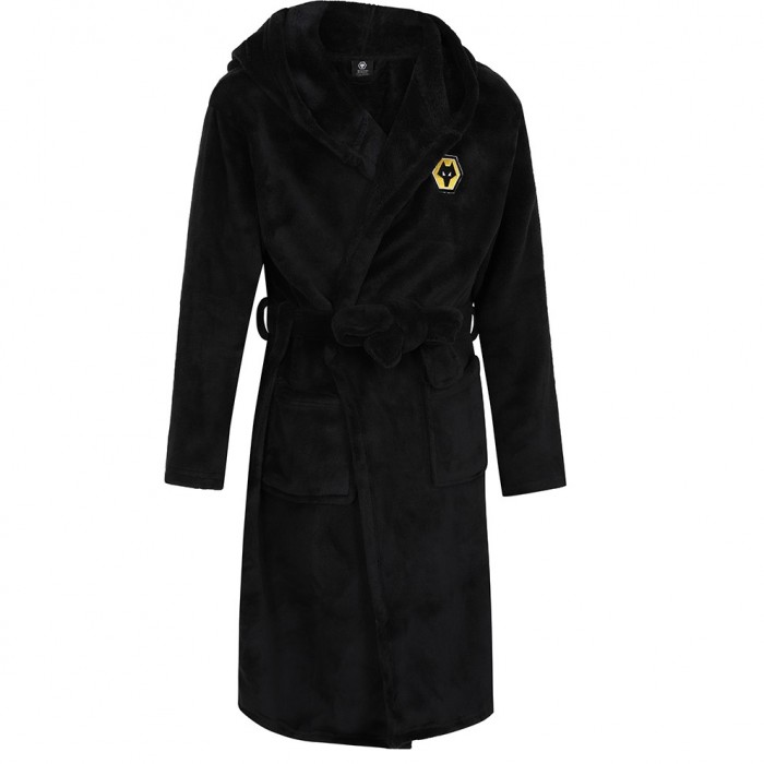 Tonal Crest Dressing Gown - Black - Kids