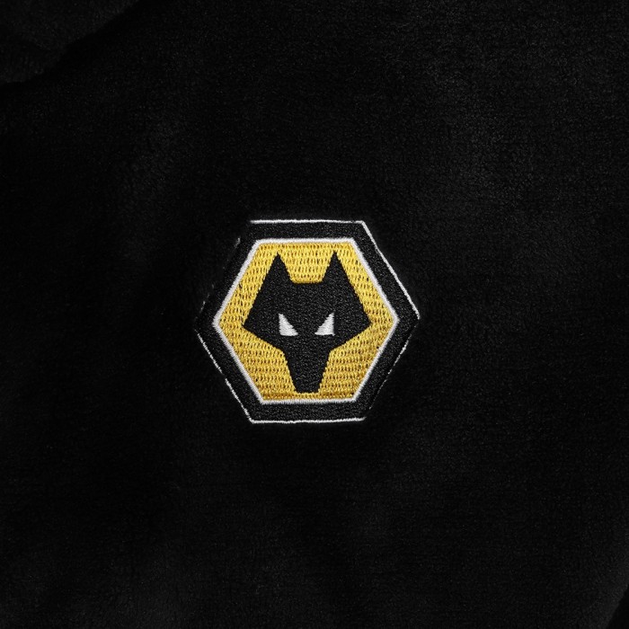 Tonal Crest Dressing Gown - Black - Kids