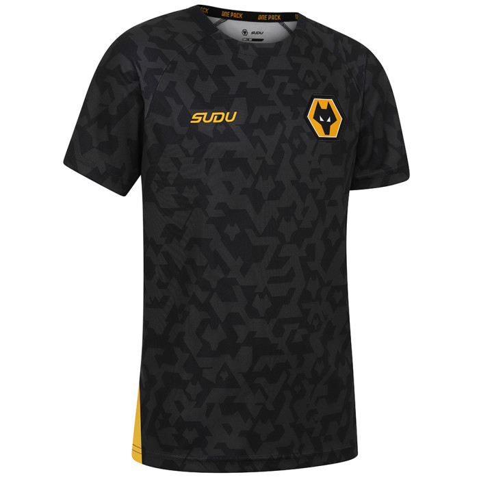 2024-25 Pre Match T-Shirt - Black/Gold - Junior