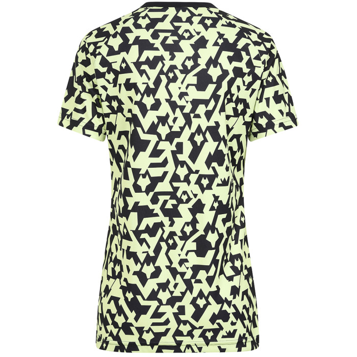 2024-25 Pre Match T-Shirt - Black/Lime - Womens