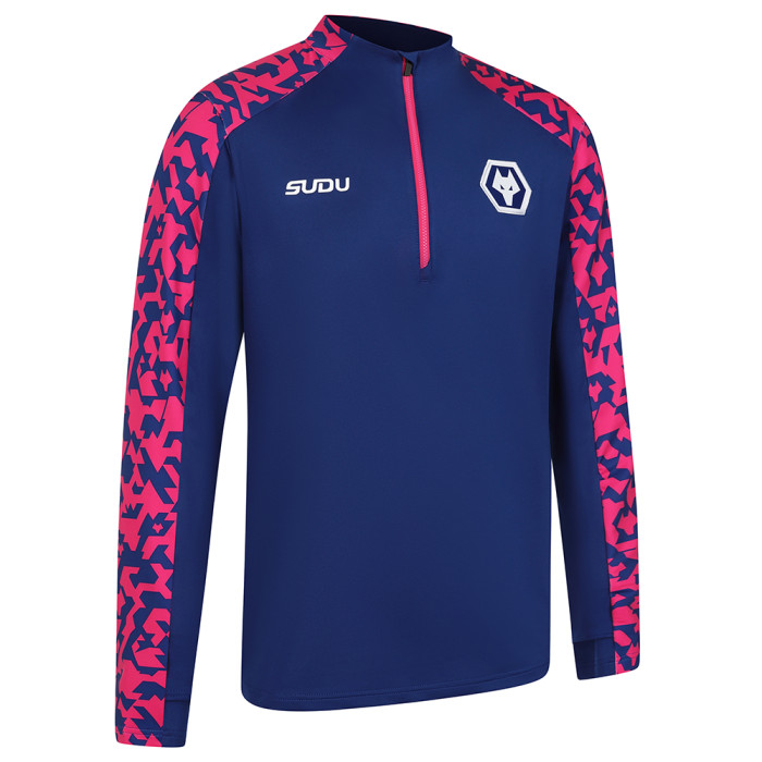 2024-25 Pre Match 1/4 Zip - Blue/Pink
