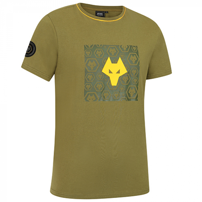 Terrace Wolf Head T-Shirt - Kahki