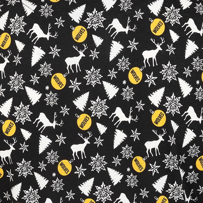 Adults Christmas Print Polo With Badge - Black