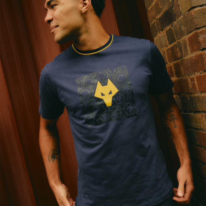 Terrace Wolf Head T-Shirt - Navy