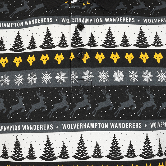 Christmas Print Polo - Adult - Navy