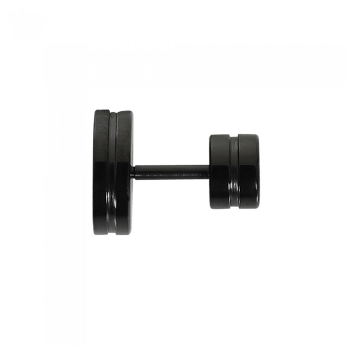 Crest Stud Single Earring - Black