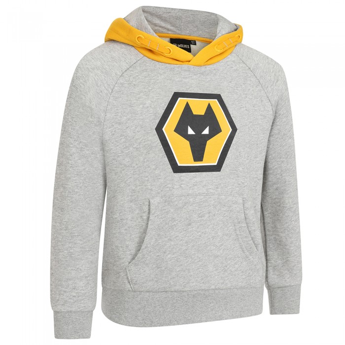 Essentials Large Crest Hoodie - Grey - Kids