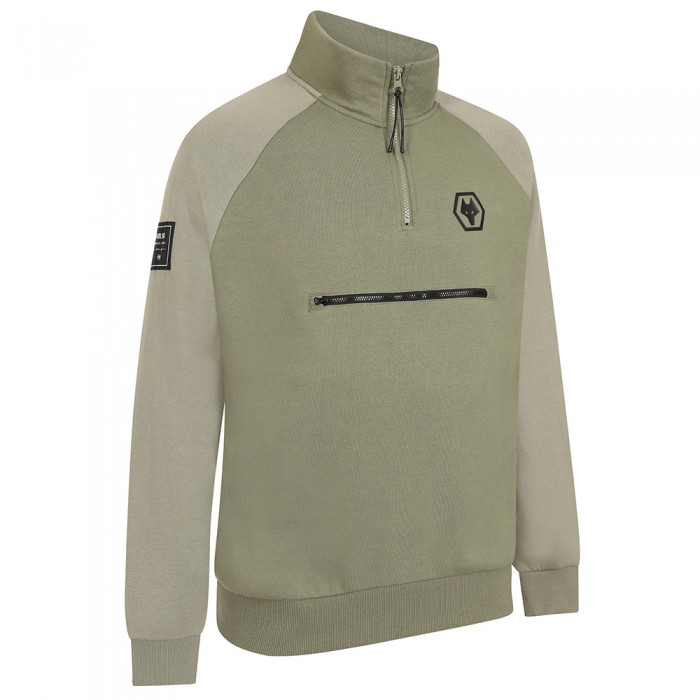 Terrace 1/4 Zip Pocket Sweat - Lichen Green