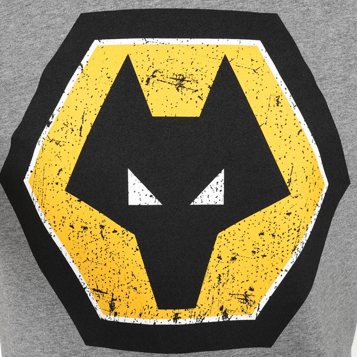 Wolves Distressed Crest T-Shirt - Grey