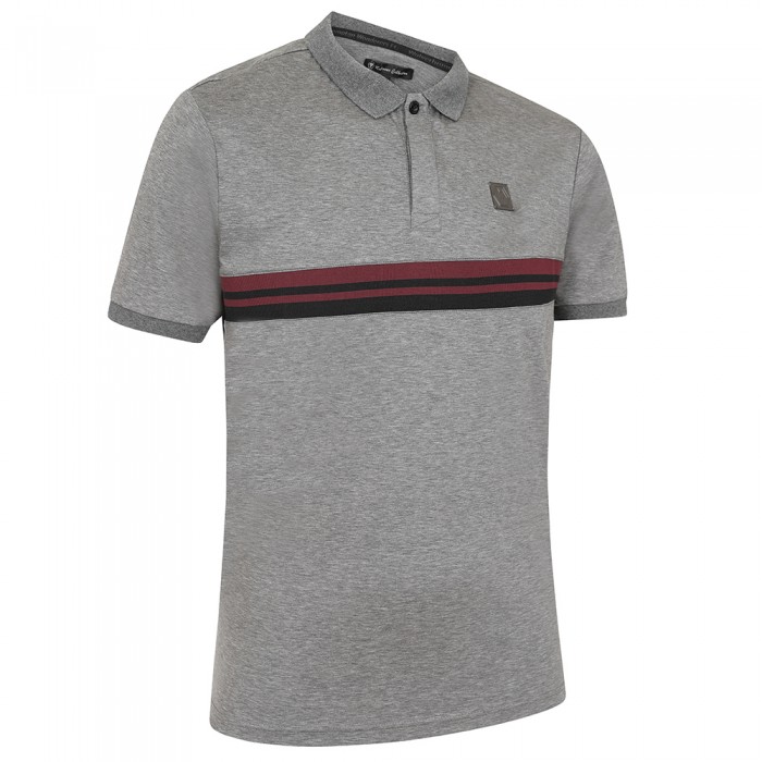 Molineux Striped Polo - Charcoal