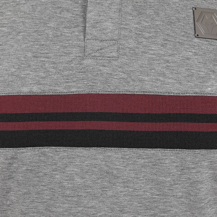 Molineux Striped Polo - Charcoal