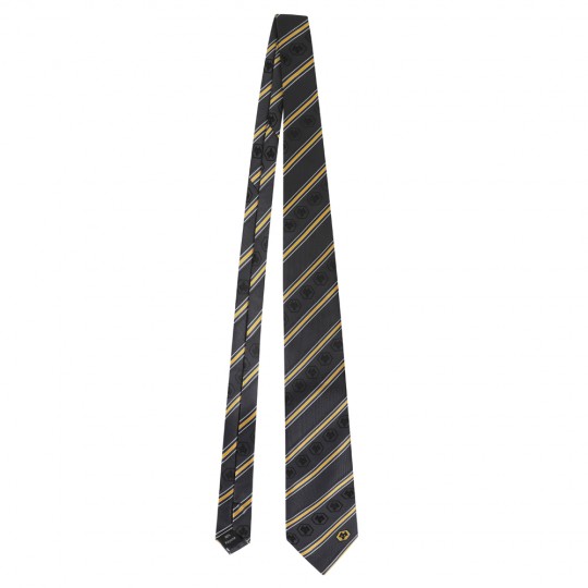 Striped Multi Crest Poly Tie