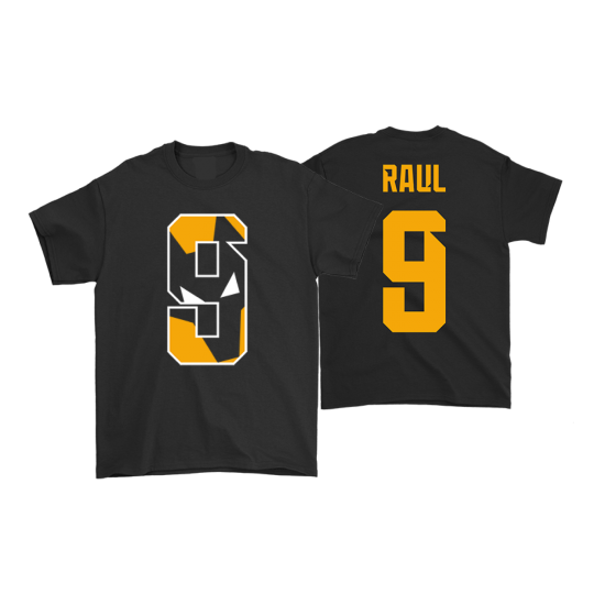 Raul 9 Name and Number T-Shirt Black - Kids