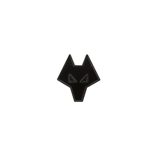 Black Plated Wolf Head Pin Badge