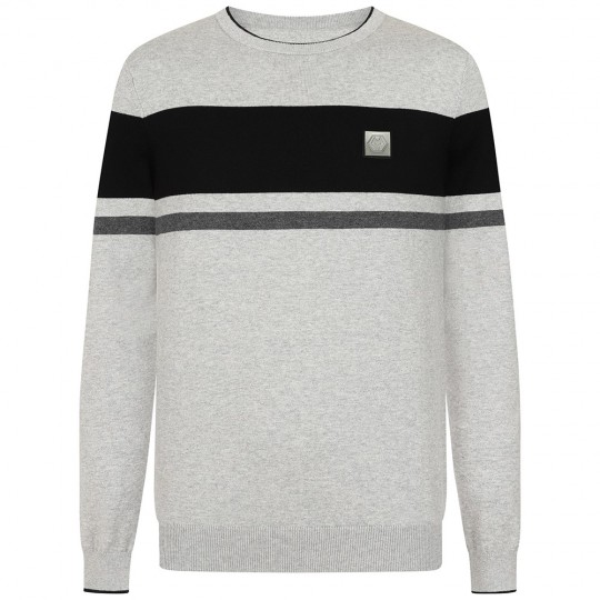 Molineux Stripe Knit Sweater - Grey