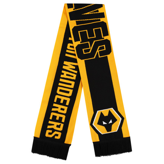 Wolves Supporters Black And Gold Retro Bar Scarf - Made In The UK - Foto 4