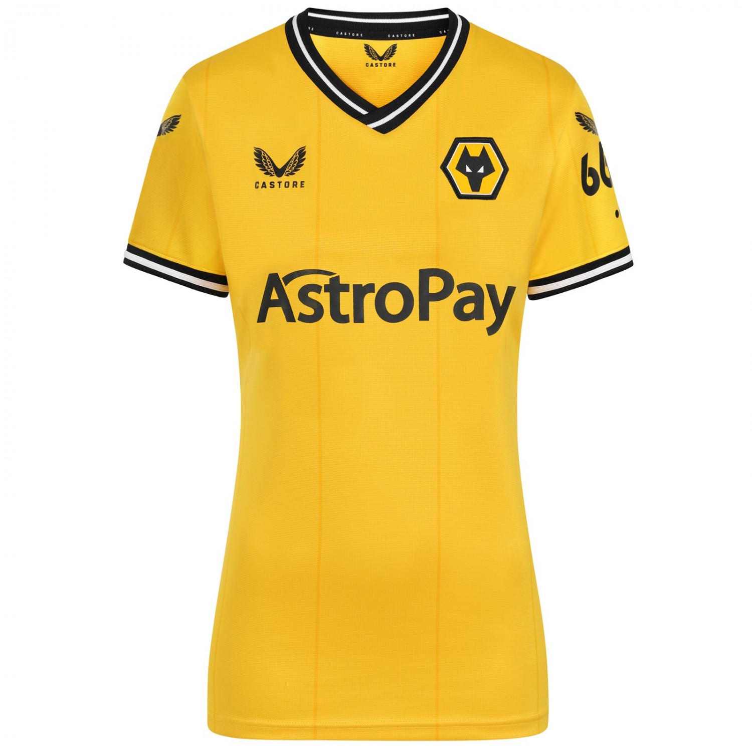 2023-24 wolves home shirt - womens
the 2023-24 wolves home shirt for women is a must have for any wolves fan's wardrobe.
Made from 100% Polyester,this shirt is light and comfortable to wear all day long. the intricate detailing on the shirt showcases the club's rich heritage, with the iconic wolves logo being proudly displayed on the chest.
the shirt's wolves gold colorway is sure to make you stand out in the crowd.
the design of the shirt has been specifically crafted with a female silhouette, making it perfect for wearing to games or just showing off your love for the club. 