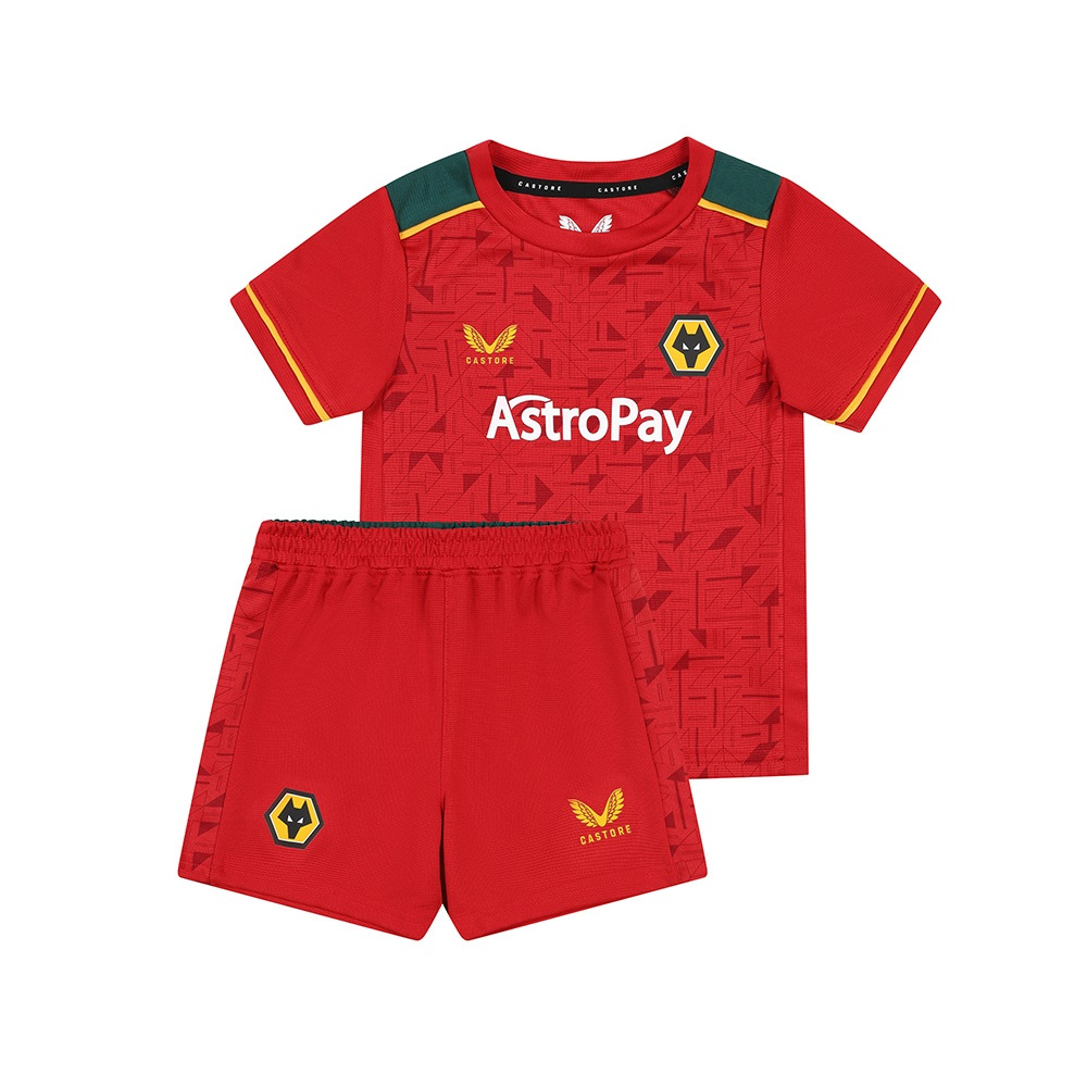 2023-24 wolves away infant kit
introducing the 2023-24 wolves away infant kit, the perfect addition to your little one's kit collection. 
expertly crafted with 100% polyester, this kit is built for durability and comfort. the classic design features the iconic wolves crest emblazoned on the chest, while the striking away kit colours are sure to make your little one stand out in the crowd.
the infant kit includes shirt, shorts and socks, the comfortable fabric is perfect for little ones on the go.