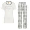 Pyjama Set - Womens - White/Grey