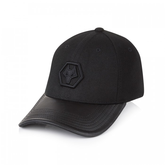 Wool leather fusion black Wolves cap