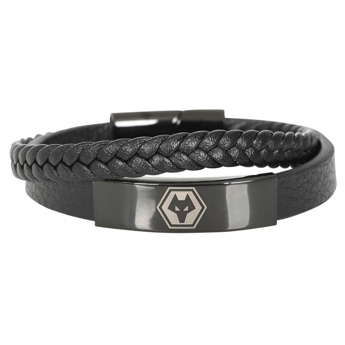 Leather Crest Bracelet - Black