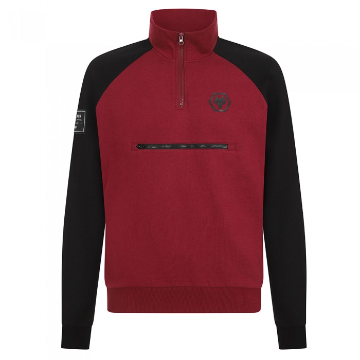 Terrace 1/4 Zip Pocket Sweat - Burgundy Terrace 1/4 Zip Pocket Sweat - Burgundy