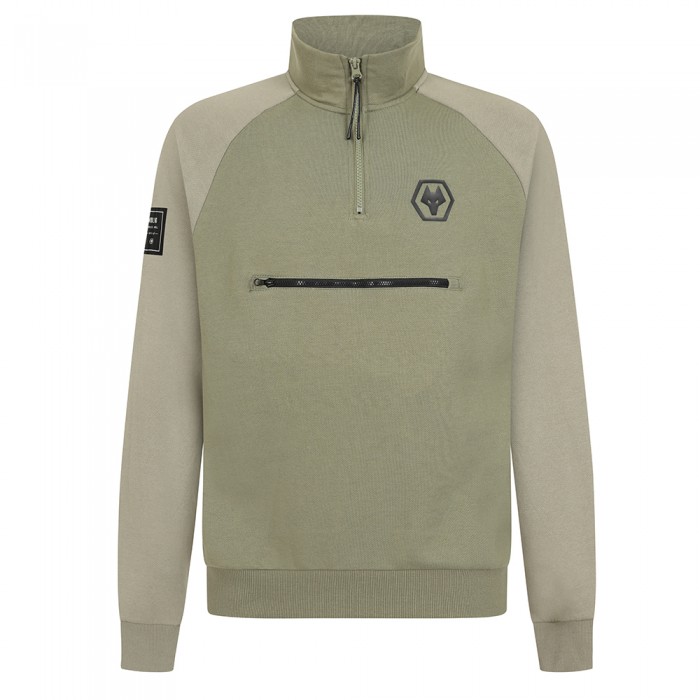 Terrace 1/4 Zip Pocket Sweat - Lichen Green Terrace 1/4 Zip Pocket Sweat - Lichen Green