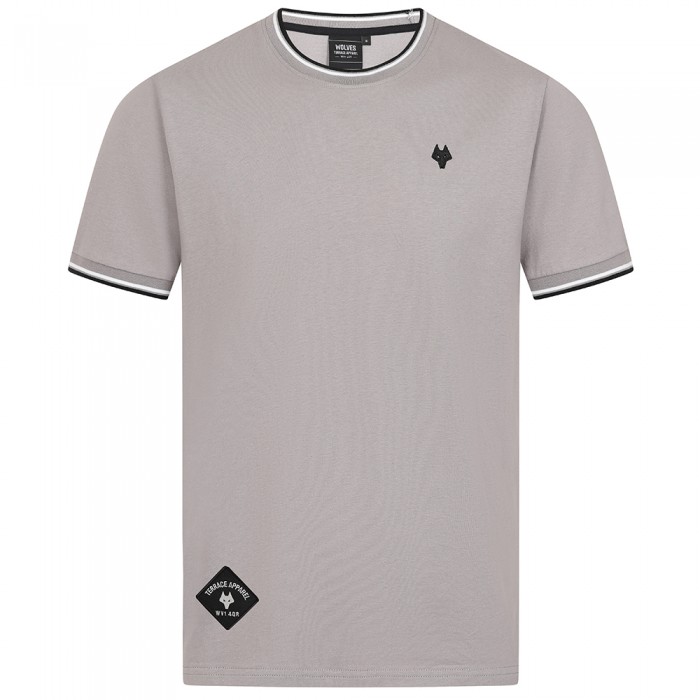 Terrace Tipped Cuff T-Shirt - Grey Terrace Tipped Cuff T-Shirt - Grey