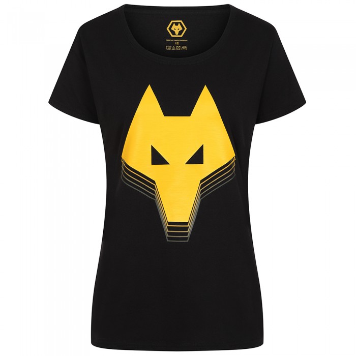 Wolf Head T-Shirt -Black -  Women
