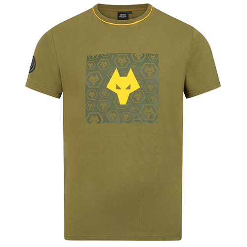 Terrace Wolf Head T-Shirt - Kahki