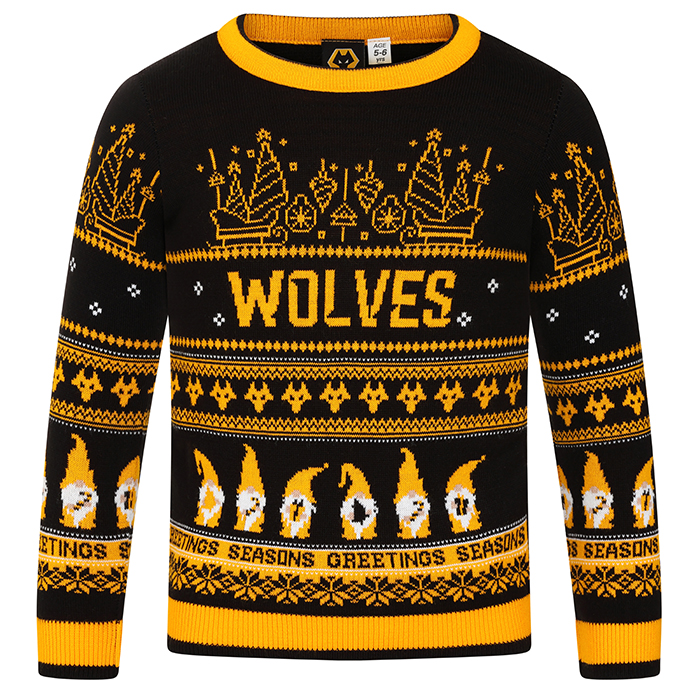 Gnome Wrap Christmas Jumper - Gold - Kids