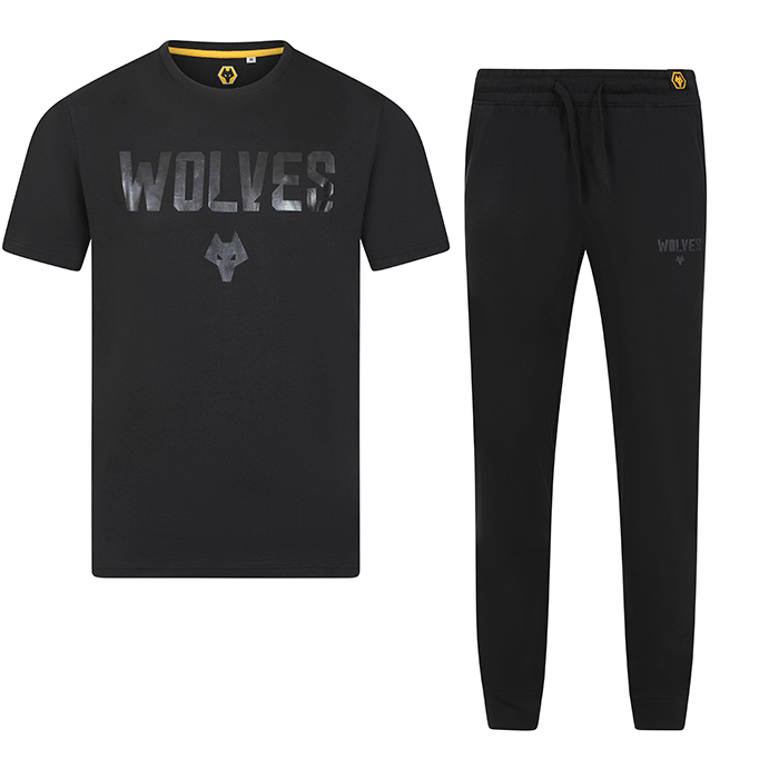 Graphic Print Long Pyjama Set - Black
