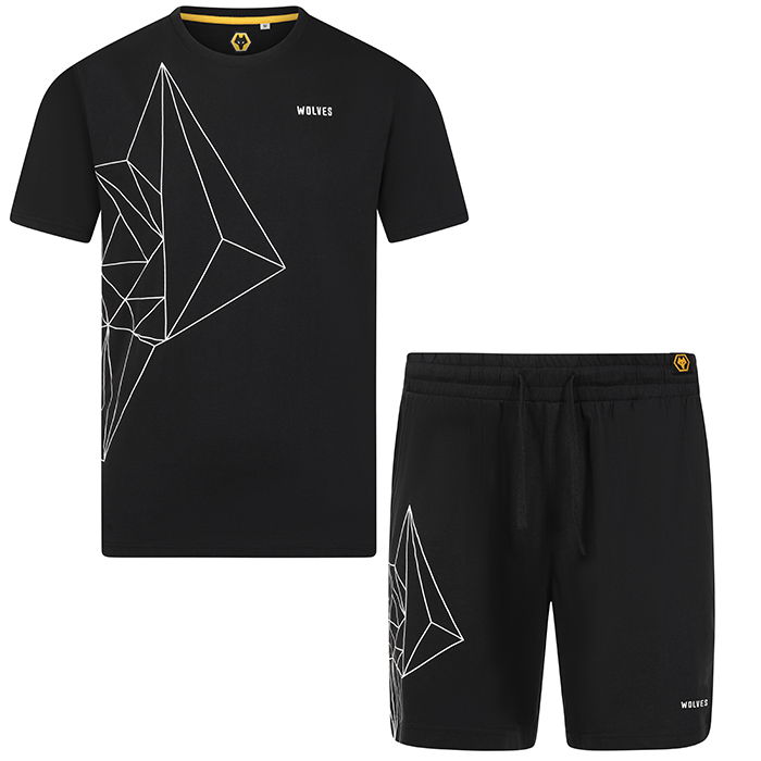Graphic Print Pyjama Set - Black
