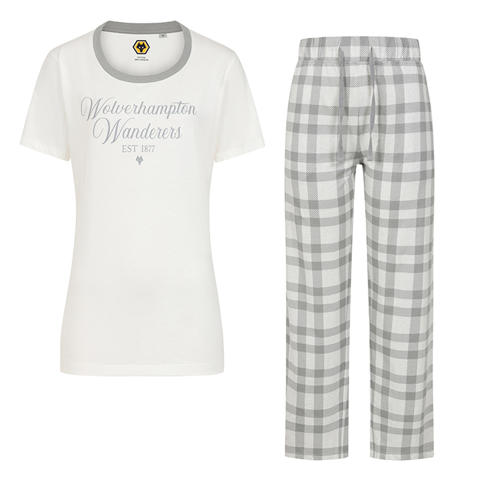 Pyjama Set - Womens - White/Grey
