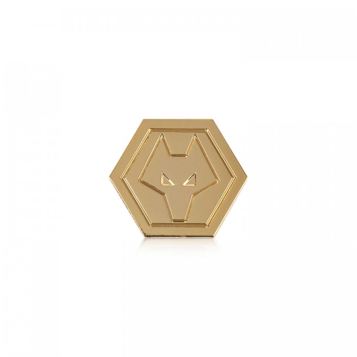 Tonal gold Wolves crest badge